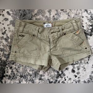 American Eagle Outfitters Tan Shorts with Red Accent